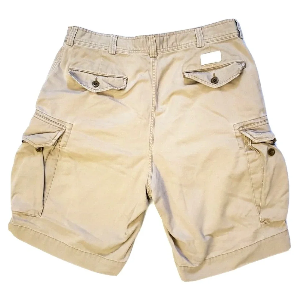VTG Polo Ralph Lauren 67 Cargo Shorts Men's 35 Beige Outdoor Casual Cotton